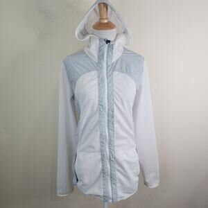 Exofficio Insect Shield Jacket Women's Sz Large White Full Zip Hooded Mesh Net